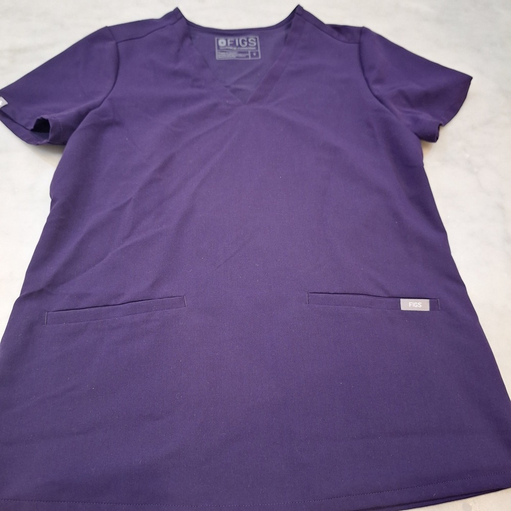 FIGS Scrub Top Women Sm Purple V-Neck Technical Collection FW1100 Medical Nurse
